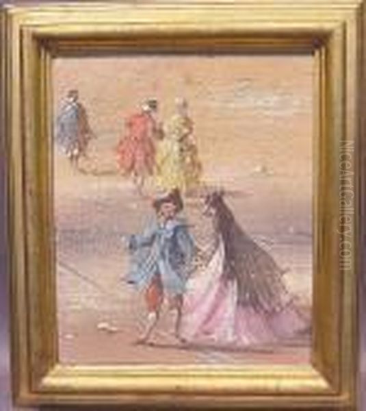 Courting Couples Oil Painting by Francesco Guardi