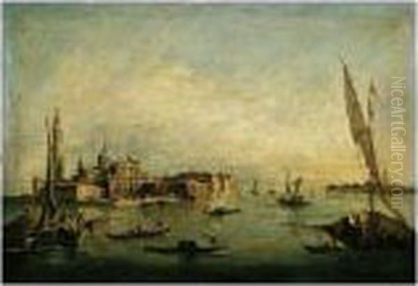 Venice, A View Of San Giorgio Maggiore Oil Painting by Francesco Guardi