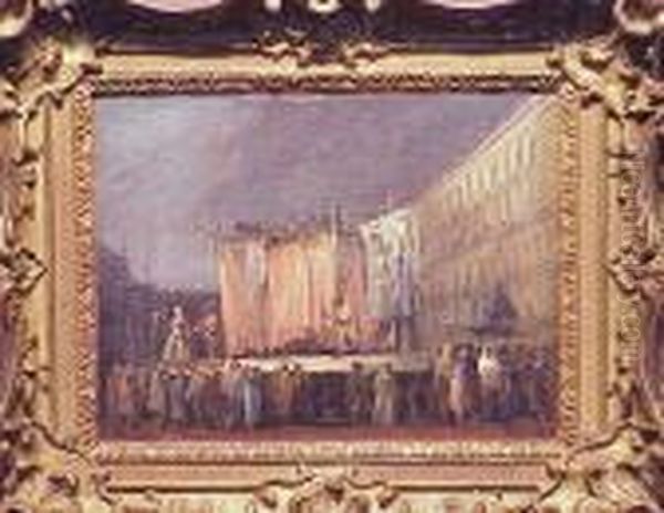 Commedia Dell'arte Oil Painting by Francesco Guardi