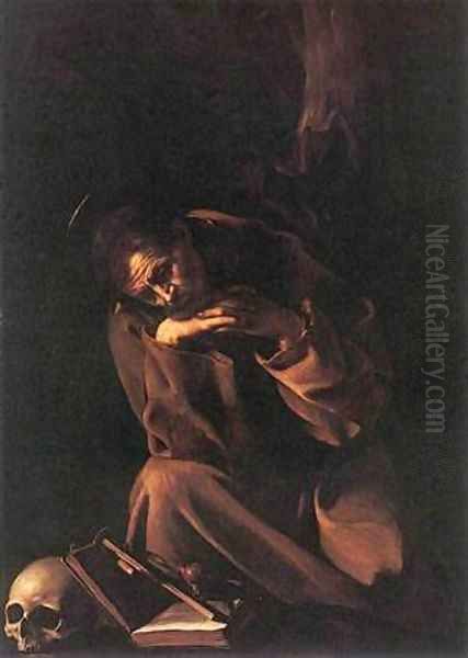 St Francis2 Oil Painting by Michelangelo Merisi Da Caravaggio