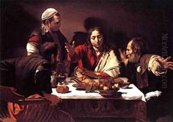 Supper at Emmaus1 Oil Painting by Michelangelo Merisi Da Caravaggio