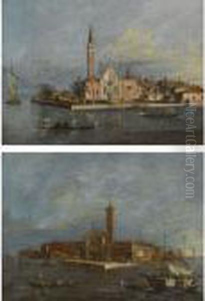 Venice, A View Of The Island Of S. Lazzaro Oil Painting by Giacomo Guardi