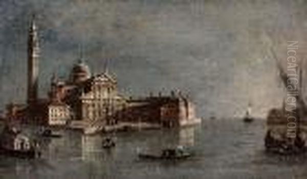 L'isola Di San Giorgio Maggiore A Venezia Oil Painting by Giacomo Guardi