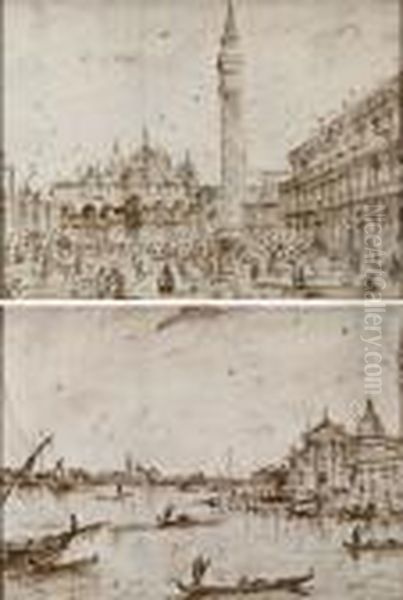 Venetian Cityscape Drawings Oil Painting by Giacomo Guardi