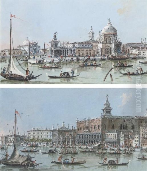 View Of The Doge's Palace And The Riva Degli Schiavoni Oil Painting by Giacomo Guardi