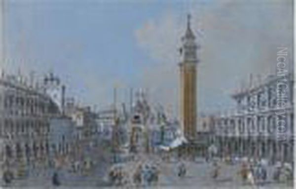 View Of Piazza San Marco Oil Painting by Giacomo Guardi