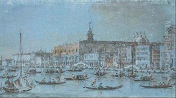 Veduta Del Canal Grande Oil Painting by Giacomo Guardi