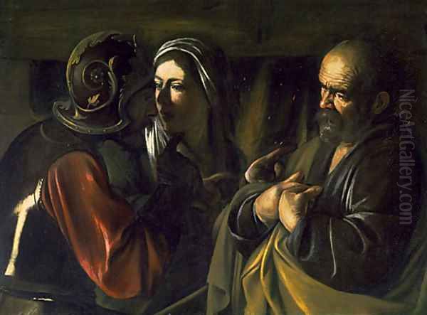 The Denial of Saint Peter Oil Painting by Michelangelo Merisi Da Caravaggio