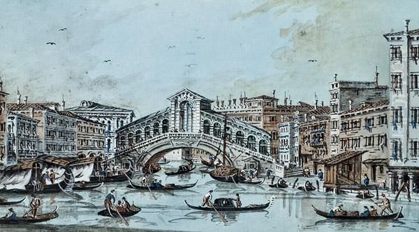 Veduta Del Ponte Di Rialto Oil Painting by Giacomo Guardi