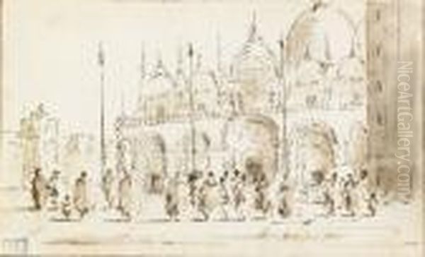 Markusplatz In Venedig Oil Painting by Giacomo Guardi