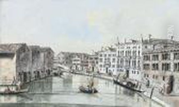 A View Of A Canal In Venice Oil Painting by Giacomo Guardi