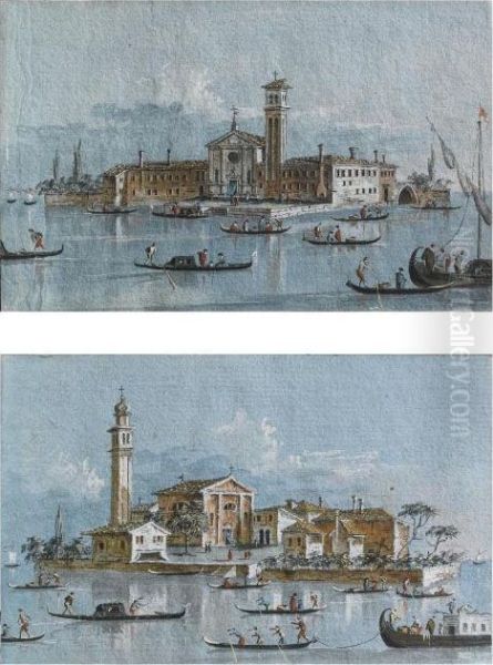 Isola Di S. Mattia Di Murano; E Isola Di San Giorgio In Allega, Venezia Oil Painting by Giacomo Guardi