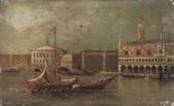 The Molo, Venice, From The 
Bacino Di San Marco; And The Punta Della Dogana, Venice, With Santa 
Maria Della Salute Oil Painting by Giacomo Guardi