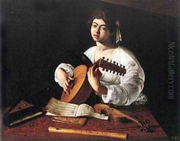 The Lute Player Oil Painting by Michelangelo Merisi Da Caravaggio