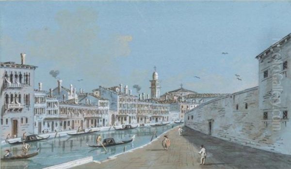 Veduta Della Croce Di Venezia Oil Painting by Giacomo Guardi