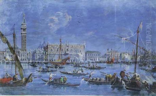 Venezia. Il Vecchio Porto Oil Painting by Giacomo Guardi