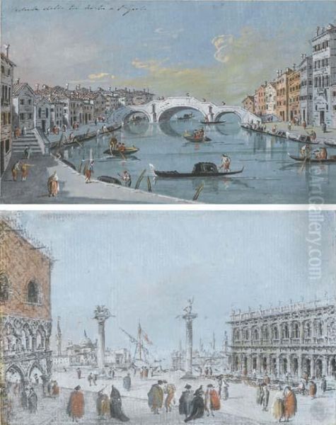 Une Vue De La Piazzetta, Venise Oil Painting by Giacomo Guardi