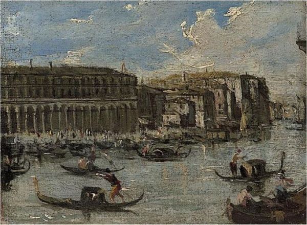 Canale Veneziano Oil Painting by Giacomo Guardi