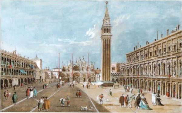 View Of Piazza San Marco Oil Painting by Giacomo Guardi