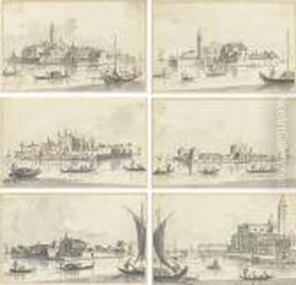 Six Views Of Islands In The 
Venetian Lagoon: San Clemente; Santospirito; Beata Vergine Del Rosario; 
The Lido With Sant'andrea;murano With San Cristoforo; And San Pietro In 
Castello Oil Painting by Giacomo Guardi