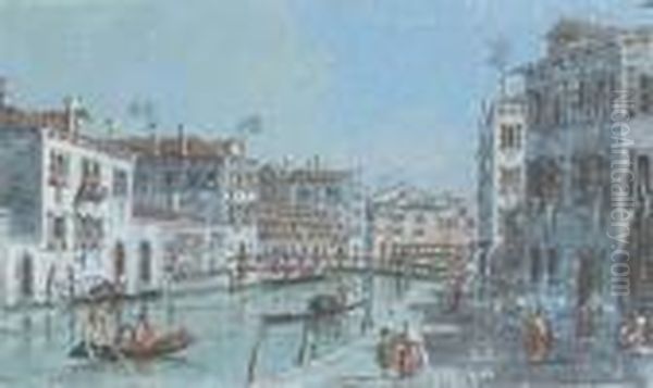 Une Vue D'un Canal A Venise Oil Painting by Giacomo Guardi