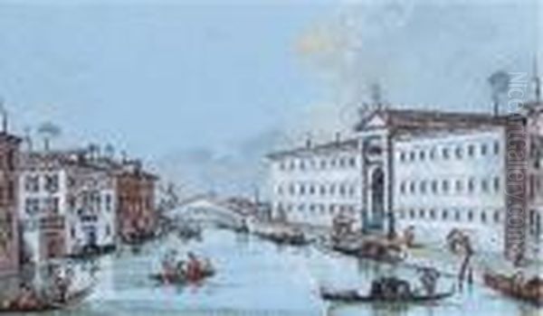 The Fondamenta Quintavalle, Venice; And The Fondamenta Deimendicanti, Venice Oil Painting by Giacomo Guardi