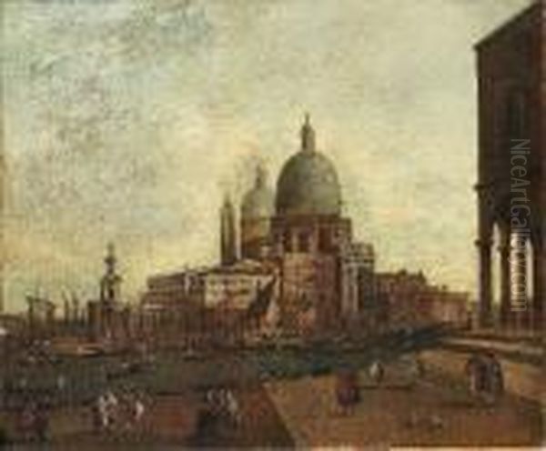 Santa Maria Dellla Salute And The Punta Della Dogana, Venice, From The South West Oil Painting by Giacomo Guardi