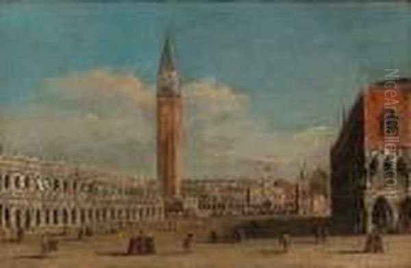 The Piazzetta, Venice, Looking Towards St.mark's Square Oil Painting by Giacomo Guardi