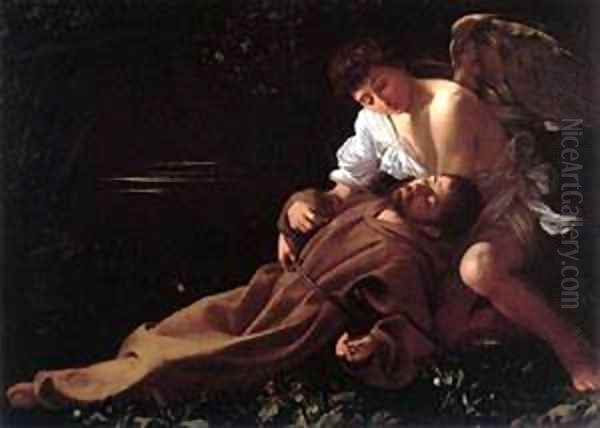 St Francis in Ecstasy Oil Painting by Michelangelo Merisi Da Caravaggio