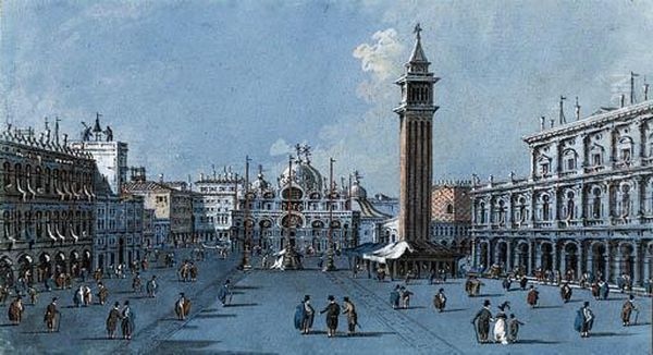 The Piazza San Marco, Venice Oil Painting by Giacomo Guardi