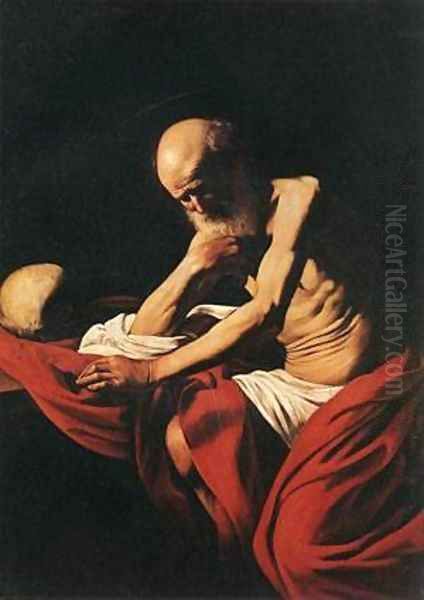 St Jerome1 Oil Painting by Michelangelo Merisi Da Caravaggio