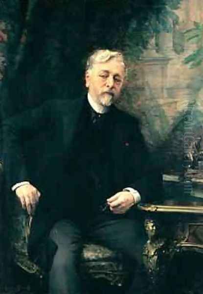 Portrait of Gustave Eiffel 1832-1923 1905 Oil Painting by Aime-Nicolas Morot