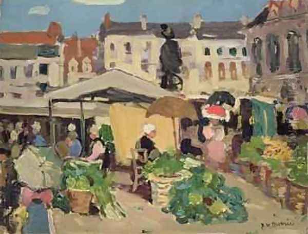 Market Scene Oil Painting by James Wilson Morrice