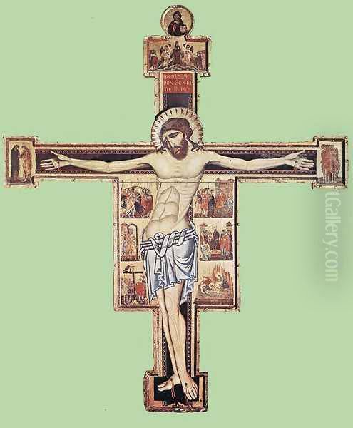 Crucifix after 1261 Oil Painting by Coppo Di Marcovaldo