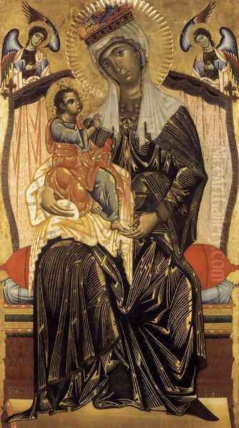 Madonna and Child c. 1265 Oil Painting by Coppo Di Marcovaldo