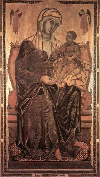 Madonna del Bordone 1261 Oil Painting by Coppo Di Marcovaldo