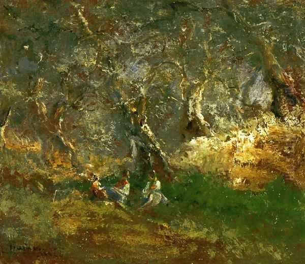 Olive Trees in Bordigera Oil Painting by Pompeo Mariani