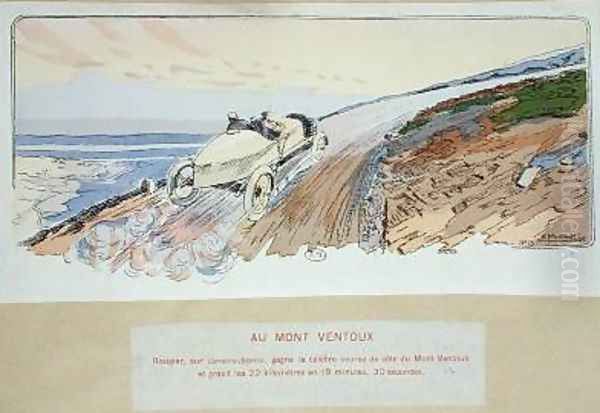 Henri Rougier in his Lorraine-Dietrich competing in the Mount Ventoux rally in 1904 1910 Oil Painting by Ernest Montaut