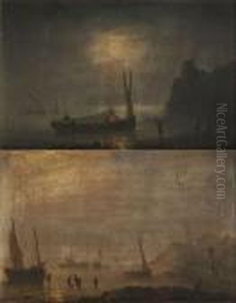 Bateau Au Crepuscule Oil Painting by Herminie Gudin