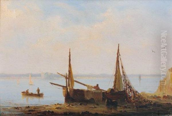 Depart Pour La Peche A L'aube Oil Painting by Herminie Gudin