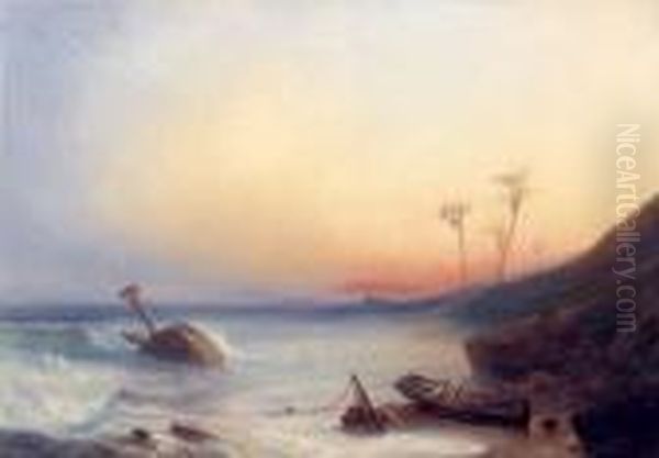 Coucher De Soleil Oil Painting by Herminie Gudin