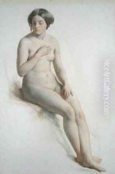 Nude Study of a Girl 1854 Oil Painting by William Mulready