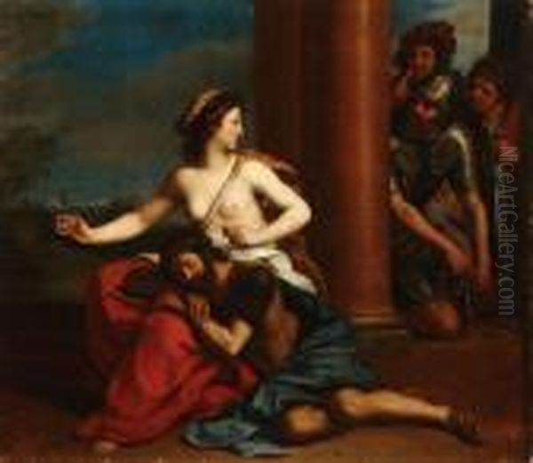 Samson And Delilah Oil Painting by Guercino