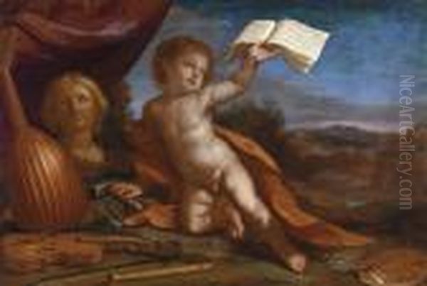 Virtuous Cupid Oil Painting by Guercino