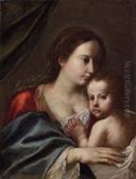 Madonna Col Bimbo Oil Painting by Guercino