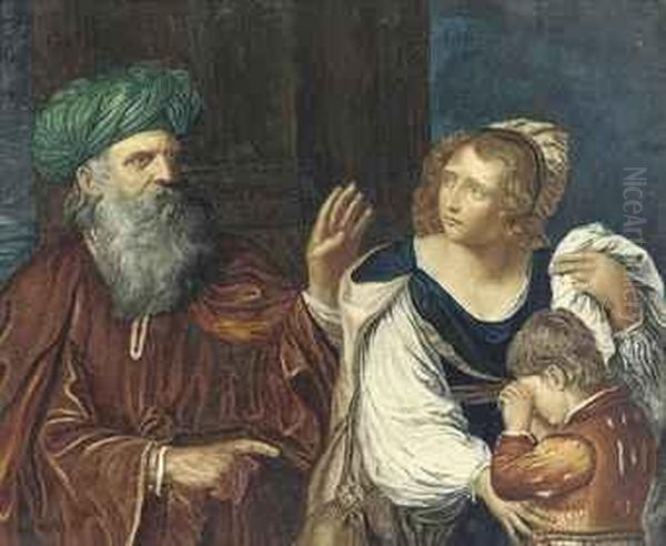 Abraham Casting Out Hagar Oil Painting by Guercino