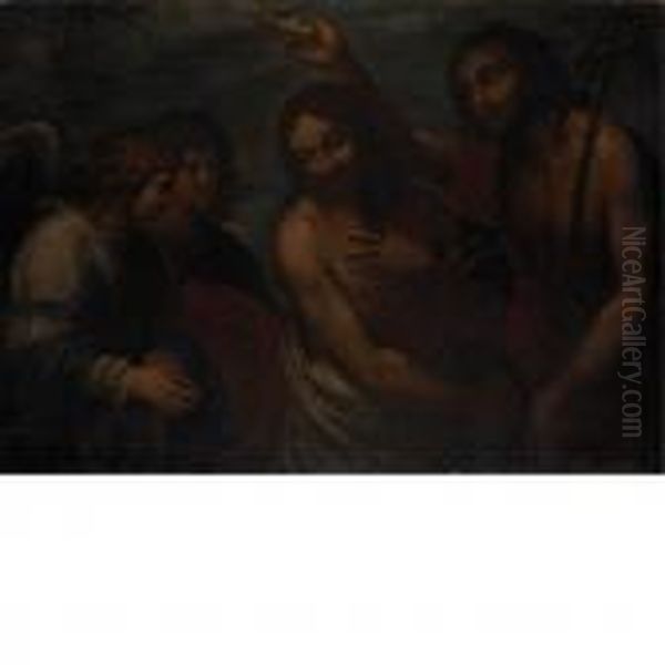 The Baptism Of Christ Oil Painting by Guercino