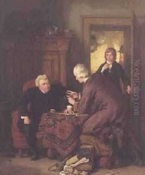 The Whistonian Controversy 1844 from The Vicar of Wakefield Oil Painting by William Mulready