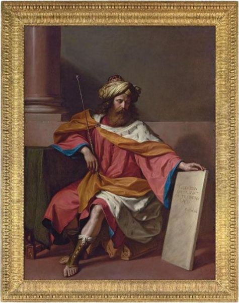 King David Oil Painting by Guercino