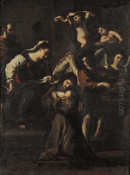 Visione Di Santa Chiara Oil Painting by Guercino